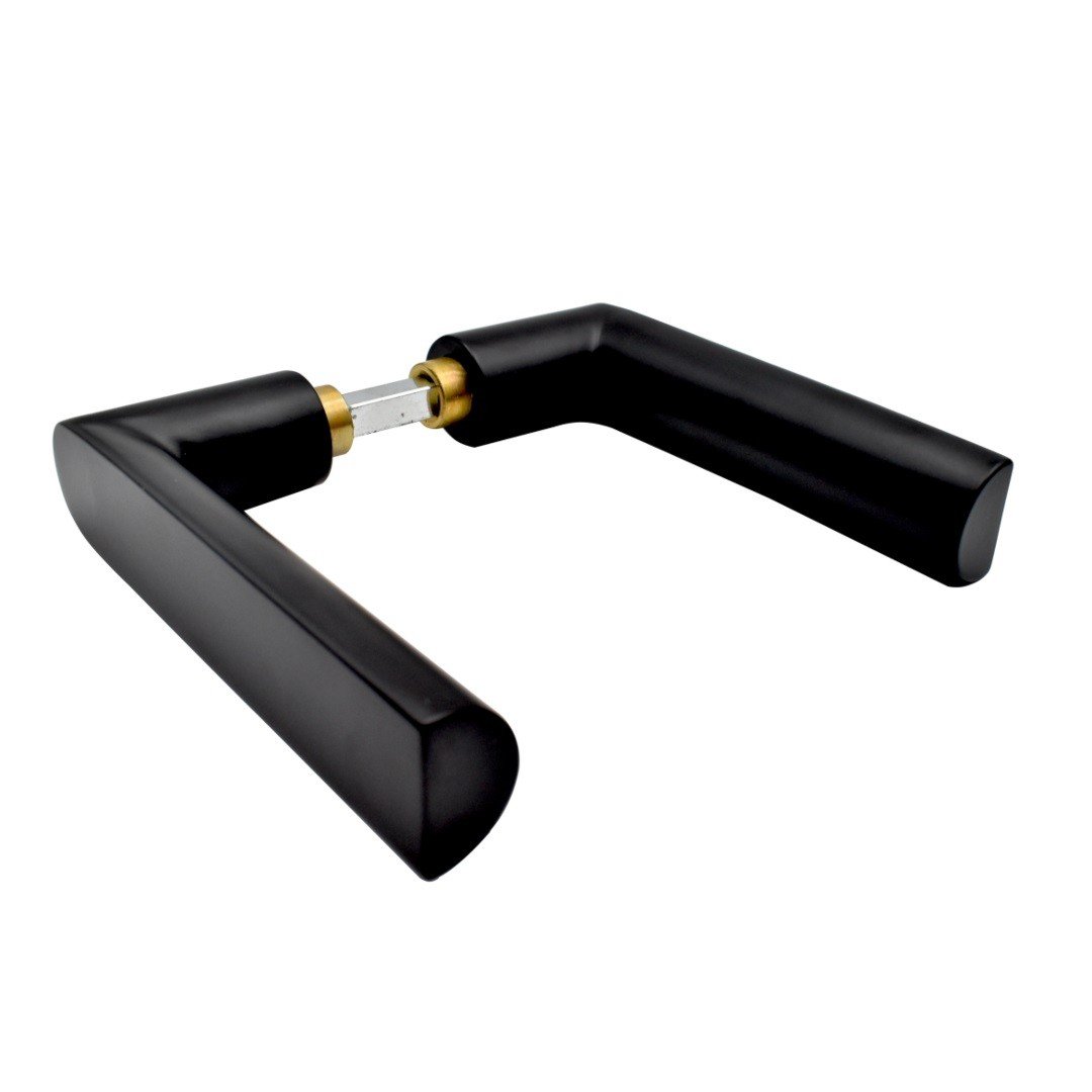 Maner usa interior STROXX LUCA cu rozeta rotunda pentru baie, material inox, culoare negru mat