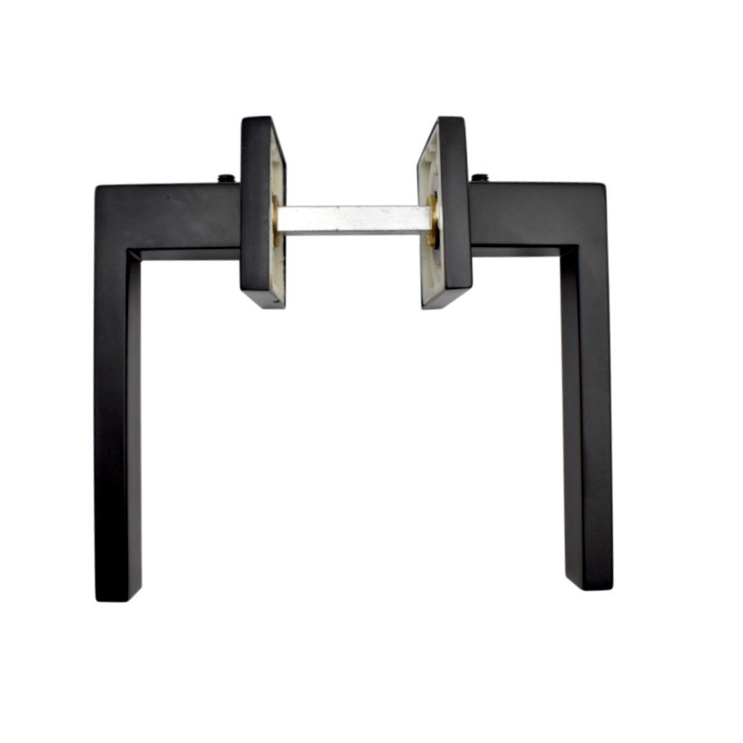 Maner usa interior STROXX MARTIN cu rozeta patrata pentru baie, material inox, culoare negru mat