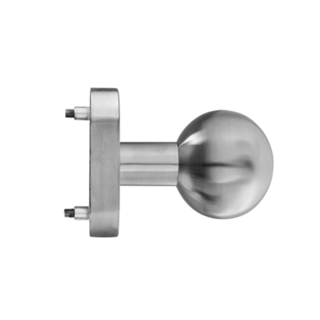 Maner tragator cu bila din inox blaugelb pentru usi din aluminiu sau PVC cu rozeta si suruburi de fixare invizibile
