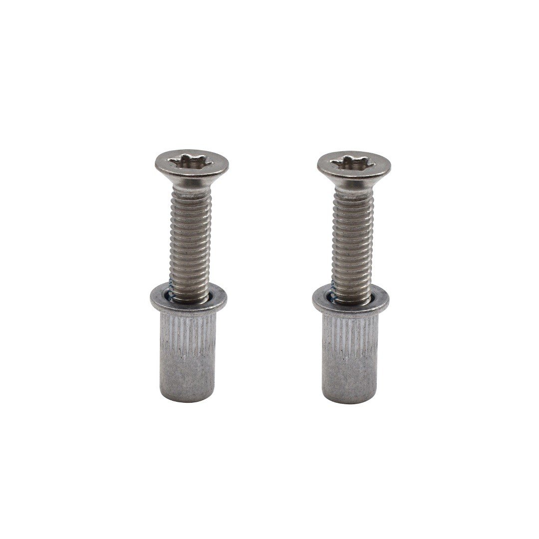 Maner tragator cu bila din inox blaugelb pentru usi din aluminiu sau PVC cu rozeta si suruburi de fixare invizibile