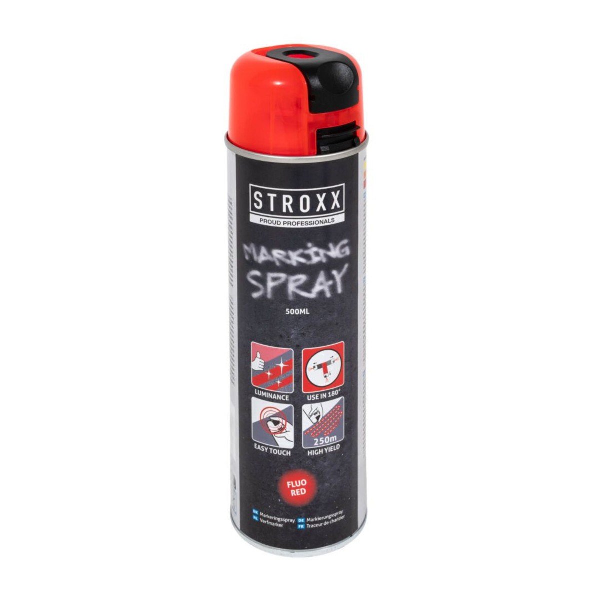 Vopsea spray STROXX pentru marcaj, culoare rosu fluorescent, volum 500 mililitri
