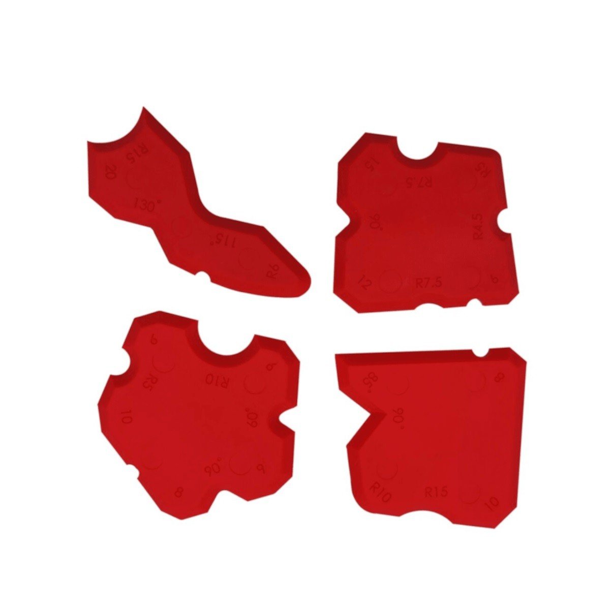 Set finisare rosturi STROXX, 4 bucati din cauciuc termoplastic TPR, culoare rosie
