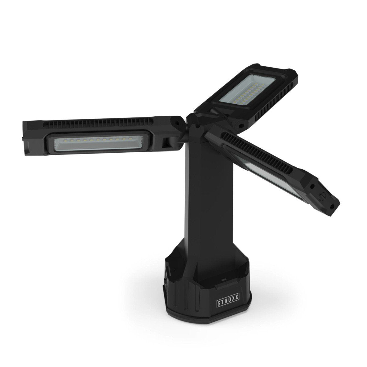 Lampa de lucru led STROXX Trio Head, 7000 lumeni, 3 surse pliabile si rotative, acumulator 4000 mAh, functie baterie externa
