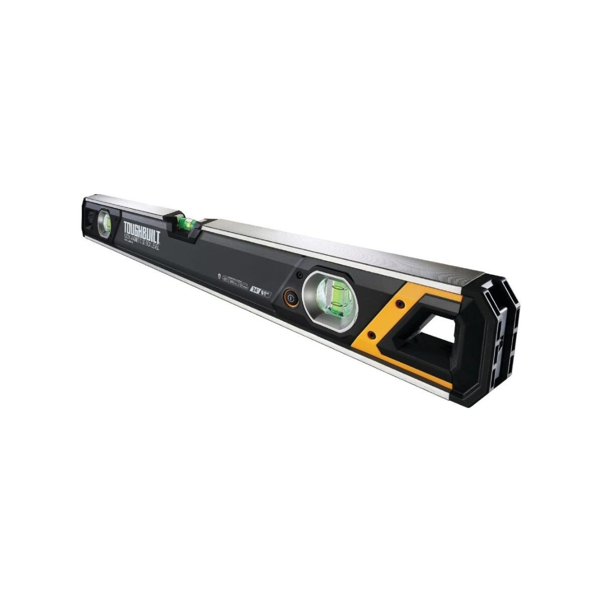 Nivela cu bula de aer, boloboc, ToughBuilt TB-H2-L-M60LH-M, 60 cm, 3 fiole iluminate independent, talpa magnetica, aluminiu