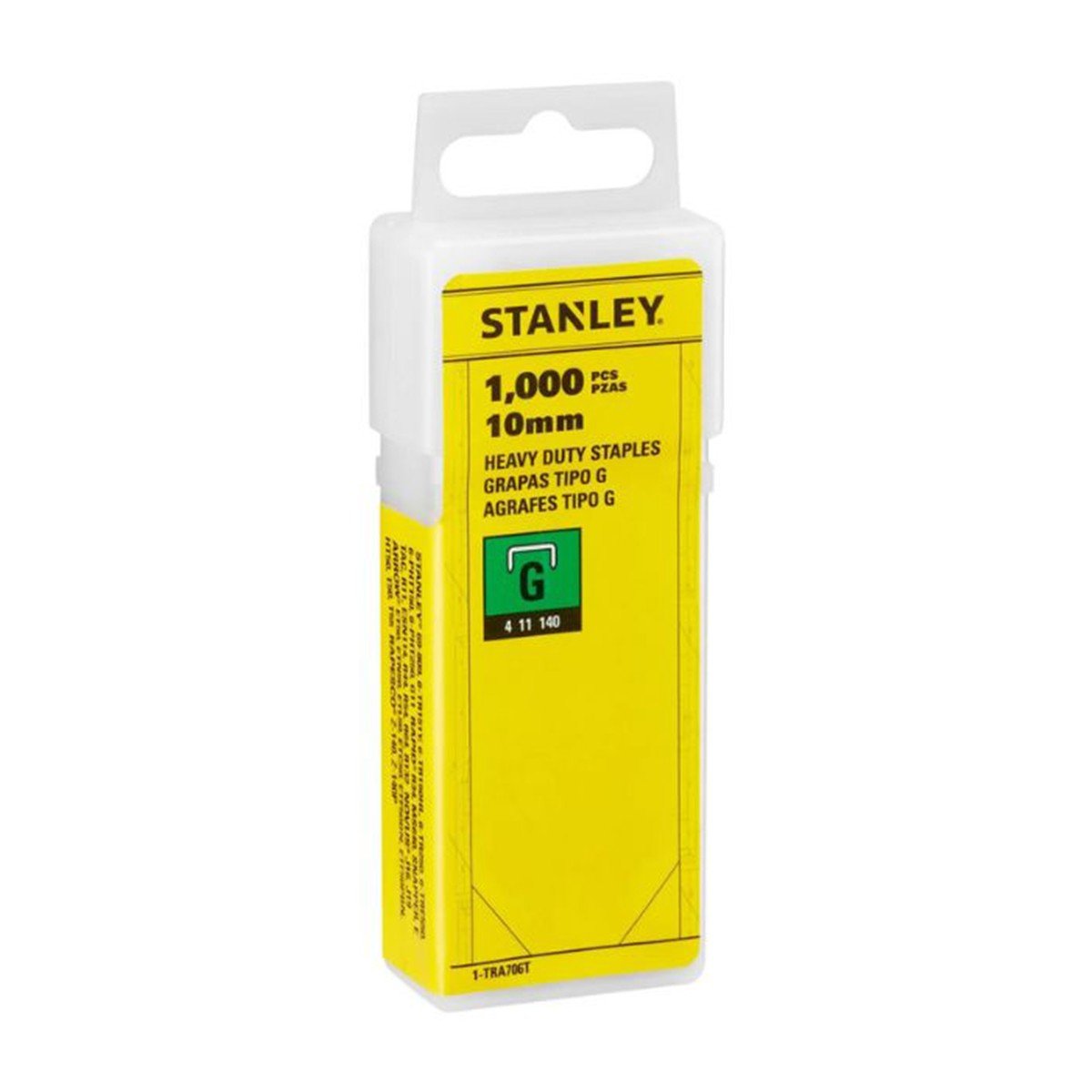 Set 1000 capse din otel STANLEY 1-TRA706T, tip G 4/11/140, marime 10 mm, in cutie din plastic