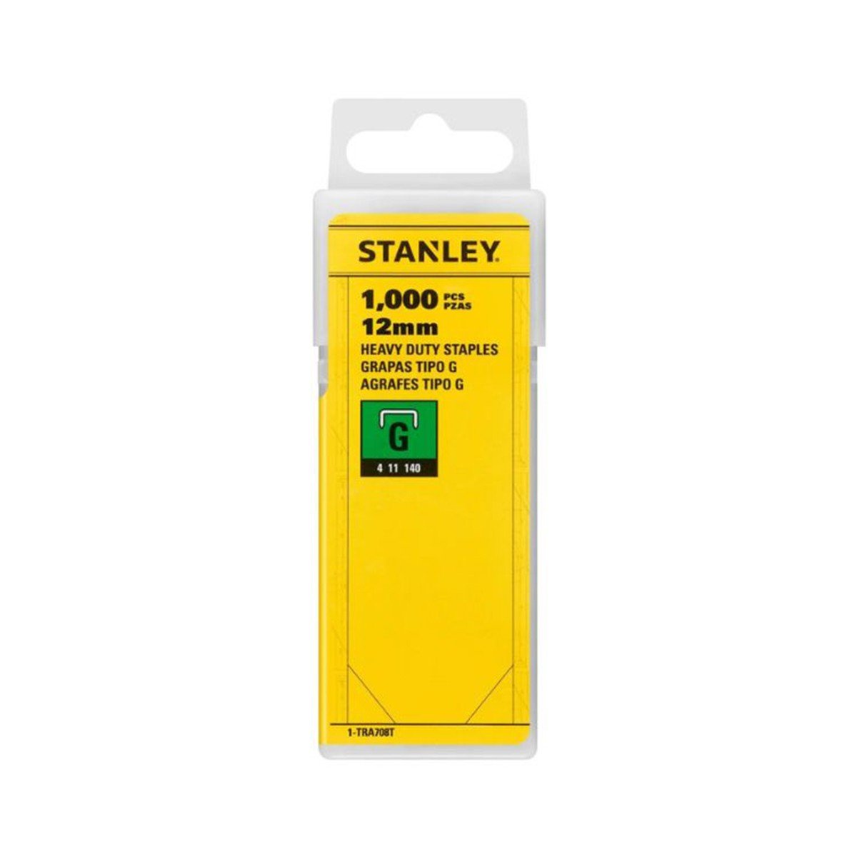 Set 1000 capse din otel STANLEY 1-TRA708T, tip G 4/11/140, marime 12 mm, in cutie din plastic