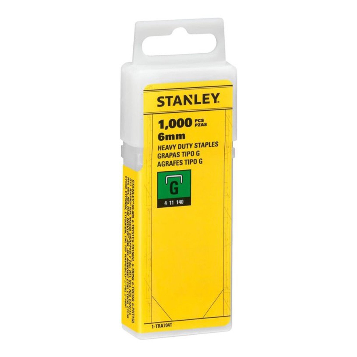 Set 1000 capse din otel STANLEY 1-TRA704T, tip G  4/11/140, marime 6 mm, in cutie din plastic