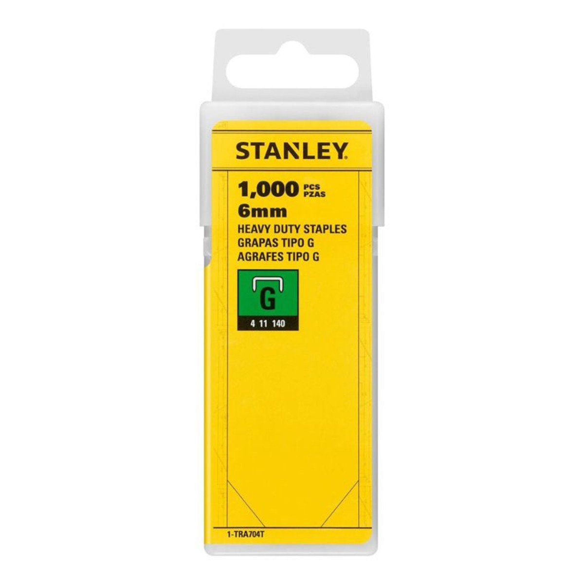 Set 1000 capse din otel STANLEY 1-TRA704T, tip G  4/11/140, marime 6 mm, in cutie din plastic