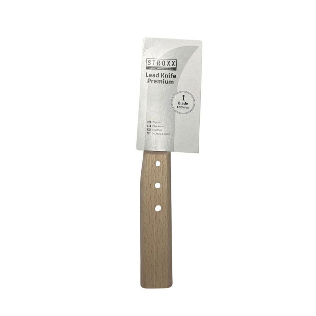 Cutit pentru taiat plumb STROXX 100 mm, utilizat la vitralii, lama din otel, maner din lemn