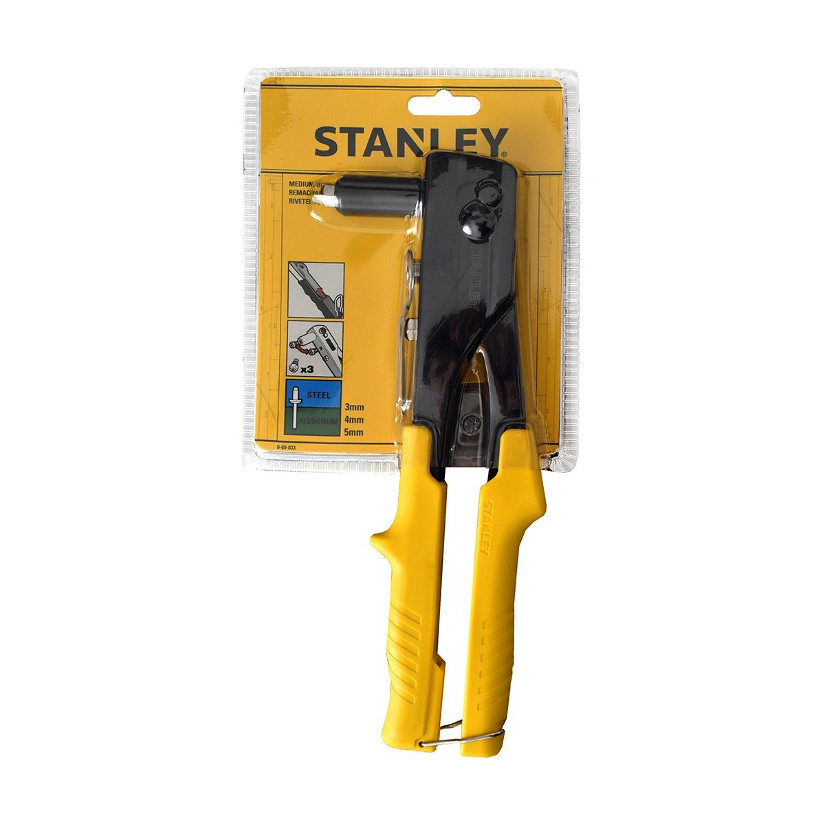 Cleste popnituri STANLEY MR33, metalic, pentru nituri din aluminiu diametru 3-5 mm, 0-69-833