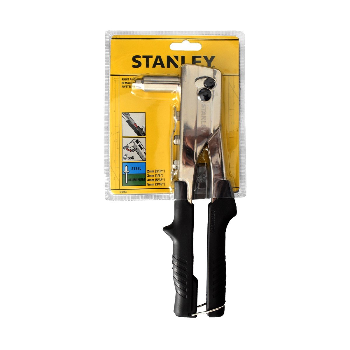 Cleste popnituri STANLEY MR55, metalic, pentru nituri din aluminiu si otel diametru 2-5 mm, 6-MR55
