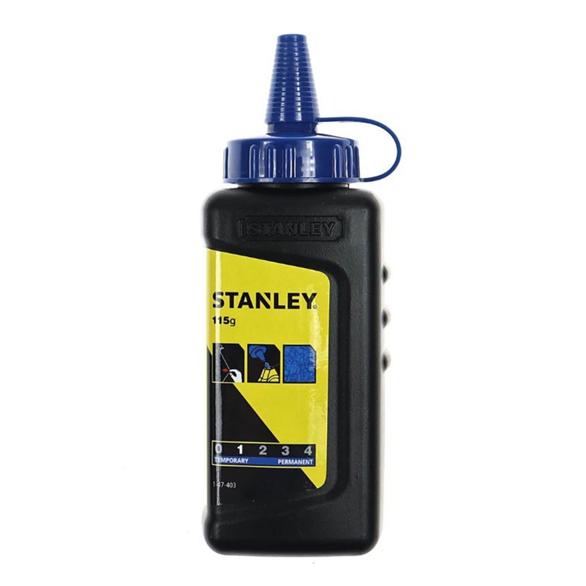 Set ata de trasat STANLEY 0-47-443, fir 30 m, praf de creta albastra 115 gr, nivela cu bula de aer atasabila la fir