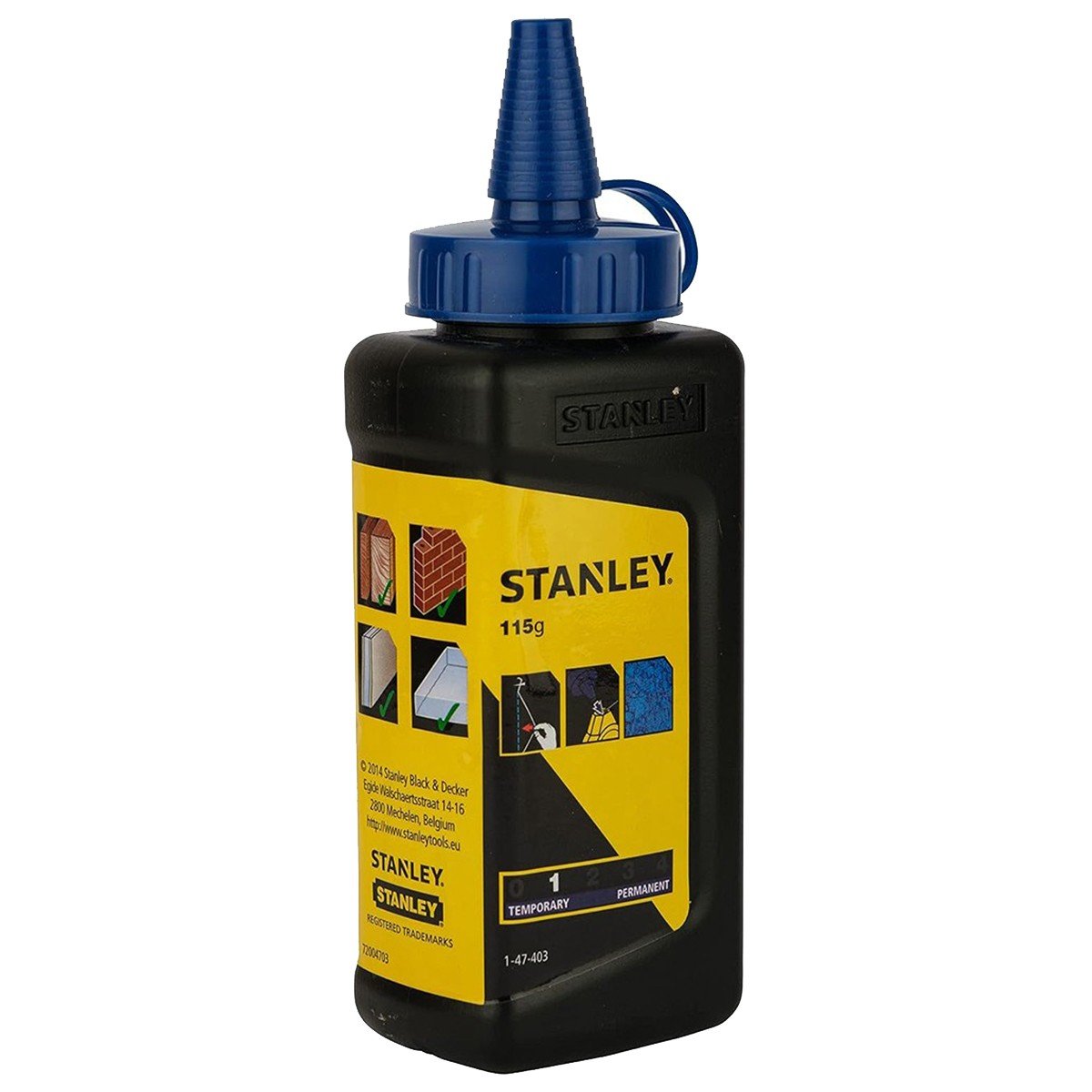 Set ata de trasat STANLEY POWERWINDER 0-47-465, fir 30 m, praf de creta albastra 115 gr, nivela cu bula de aer atasabila pe fir