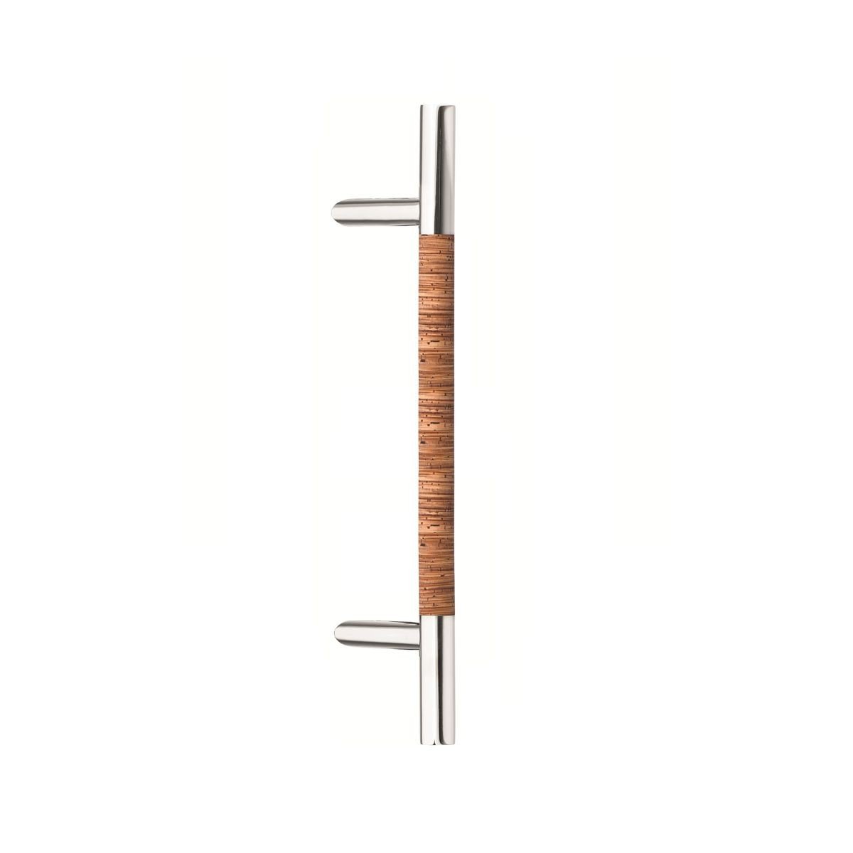 Maner spatial o singura parte, blaugelb inox lucios, insertie mesteacan, 800 mm, asezare 45 de grade, fara accesorii de prindere