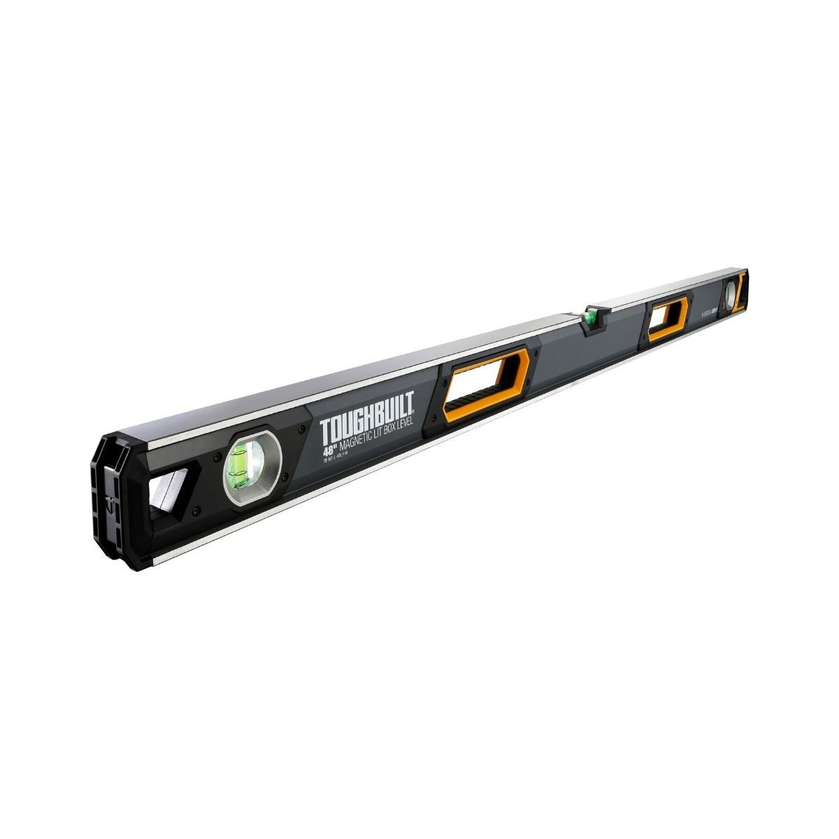 Nivela cu bula de aer, boloboc, ToughBuilt TB-H2-L-M120LH-M, 120 cm, 3 fiole iluminate independent, talpa magnetica, aluminiu