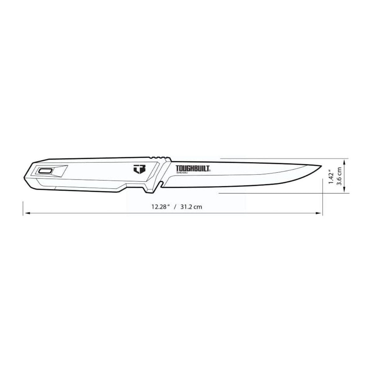 Cutit profesional cu teaca ToughBuilt Insulation TB-H4S-40-IK-2, lama 15 cm din inox acoperit cu titan, culoare negru