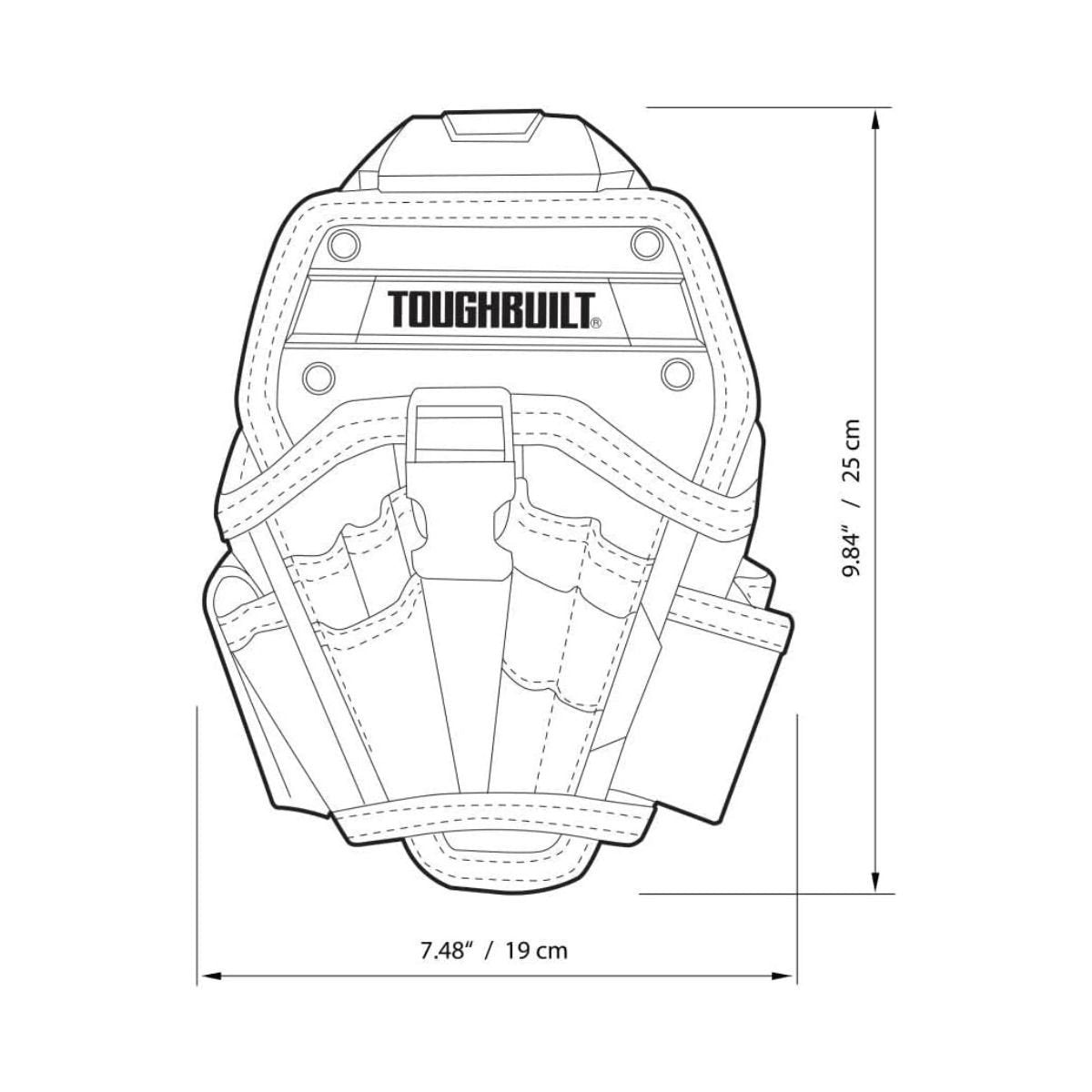 Toc pentru masina de gaurit si insurubat cu acumulator, ToughBuilt TB-CT-20-L, ClipTech atasabil la centura, marimea L