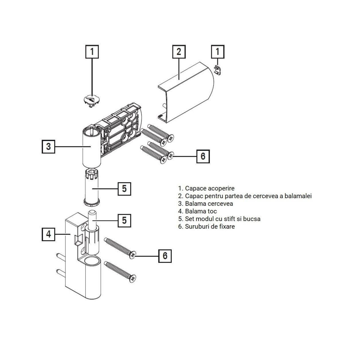 Balama usa termopan Roto, PS27, 17-20.5 mm, max. 120 kg, culoare argintiu R01.1