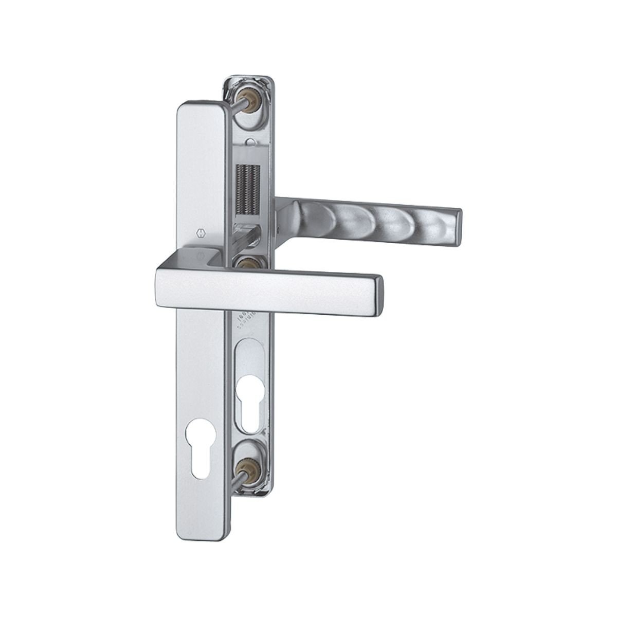 Maner usa termopan, Hoppe Toulon, exterior, 92 x 30 mm, material aluminiu, culoare argintiu F1