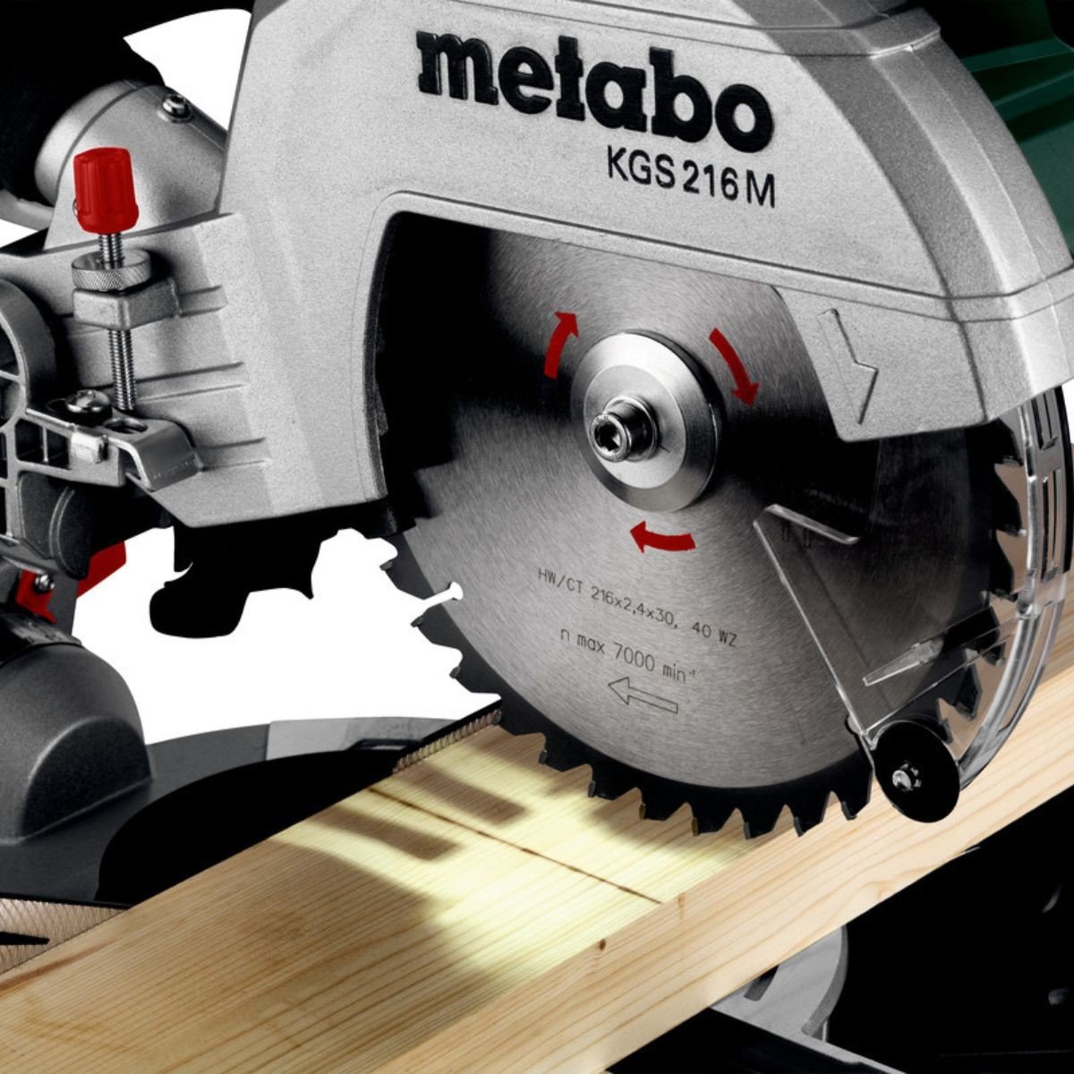Fierastrau circular stationar cu sanie Metabo KGS 216 M Set, debitare inclinata, 5000 rot/min, 2 panze circular, 220 V