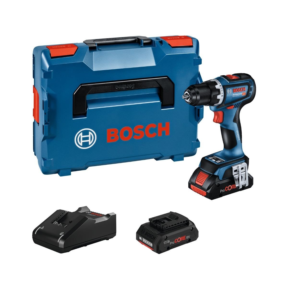 Masina de gaurit si insurubat Bosch Professional GSR 18V-90 C, motor fara perii, 2 acumulatori, incarcator, valiza (06019K6004)