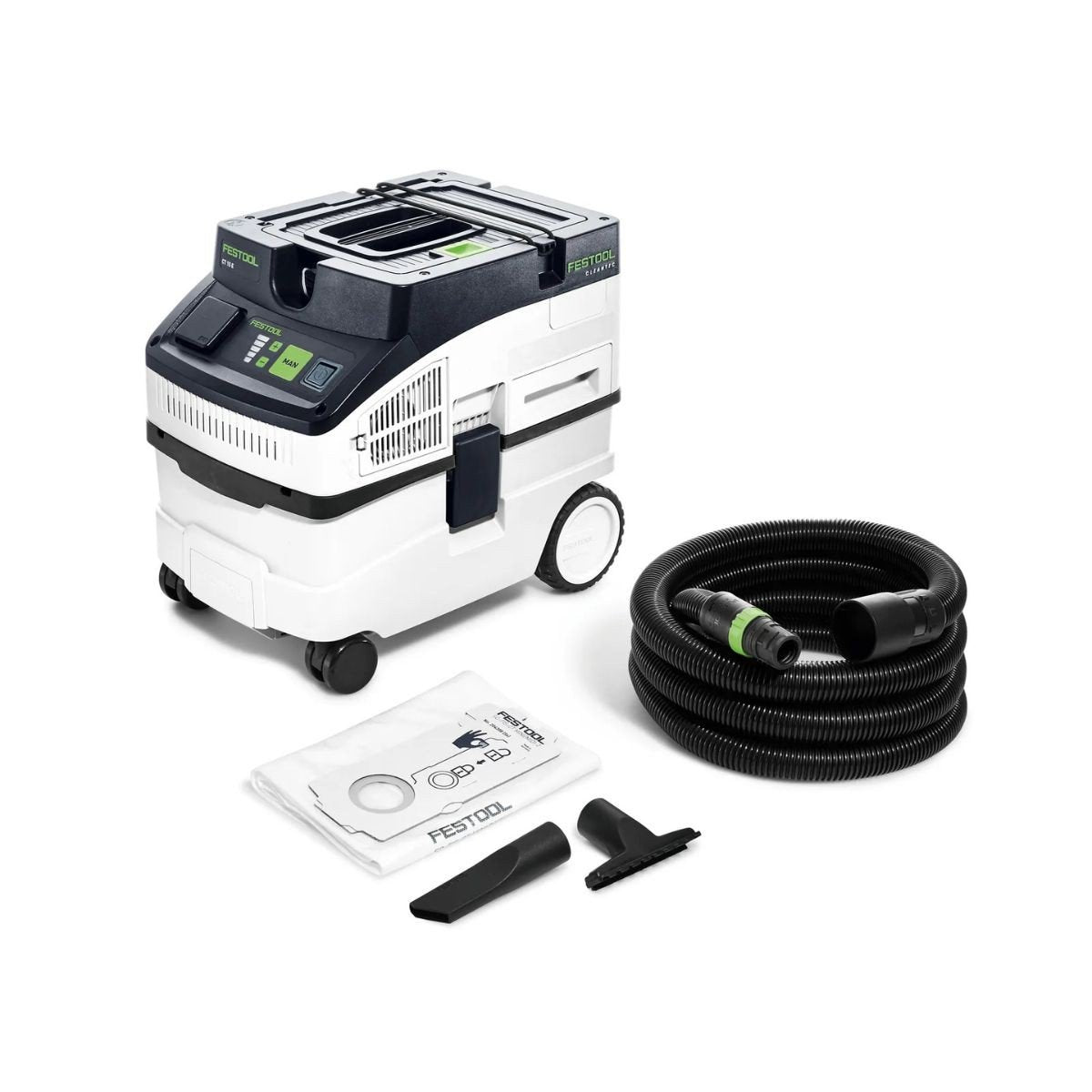 Aspirator mobil Festool CLEANTEC CT 15 E, pentru praf, murdarie si apa, rezervor 15 l, alimentare la retea (578327)