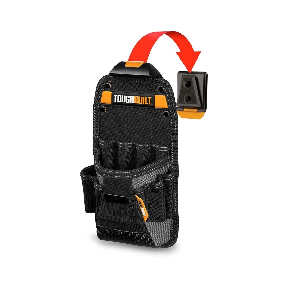 Borseta pentru accesorii ToughBuilt Technician Pouch TB-CT-22, sistem ClipTech, negru