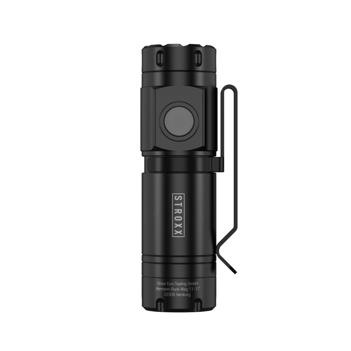 Lanterna led reincarcabila STROXX Boost 1000, acumulator, cablu USB-C, 3 trepte de iluminare, clips, culoare neagra