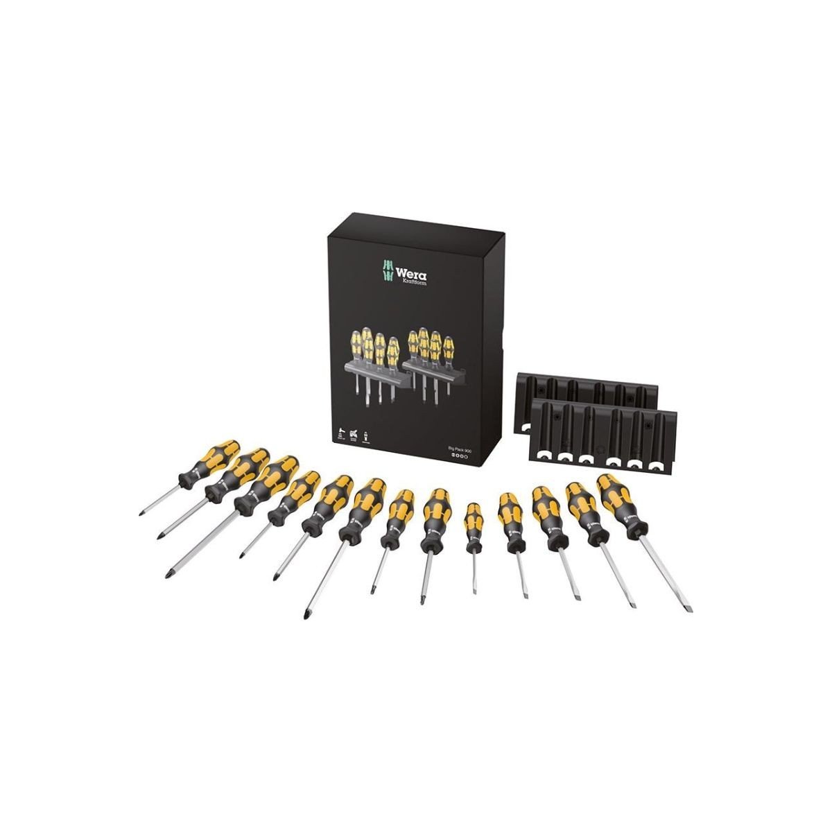 Set surubelnite 13 piese Wera Kraftform Big Pack 900, utilizare profesionala, doua suporturi depozitare incluse, 05133285001