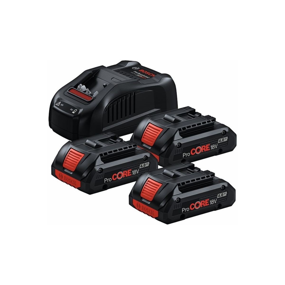 Set 3 baterii reincarcabili Bosch, 18 V, 4 Ah, cu incarcator GAL 1880 CV 0615990N2G
