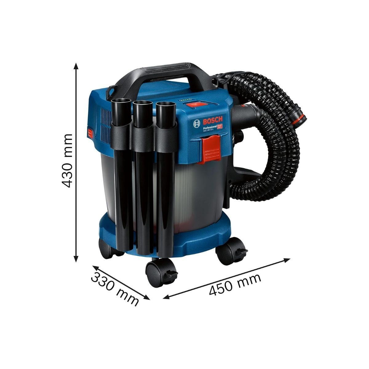 Aspirator umed/uscat Bosch Professional GAS 18V-10 L  fara acumulator 18V si incarcator, cu accesorii, 06019C6302