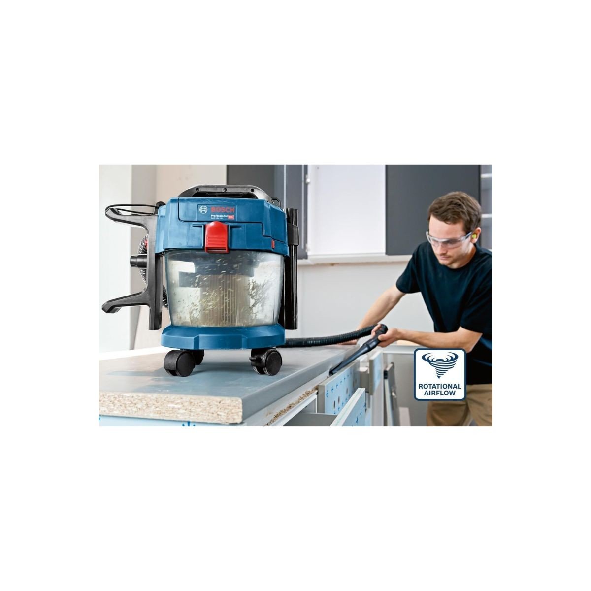 Aspirator umed/uscat Bosch Professional GAS 18V-10 L  fara acumulator 18V si incarcator, cu accesorii, 06019C6302