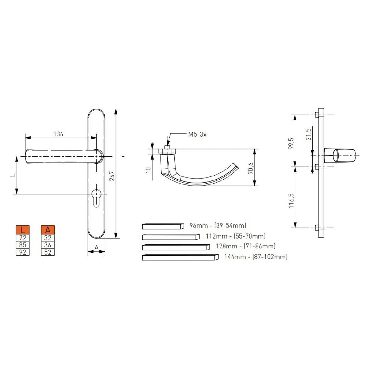 Maner usa termopan, Jowisz, exterior, 85 x 32 mm, cu arc, material aluminiu, culoare gri antracit mat RAL7016
