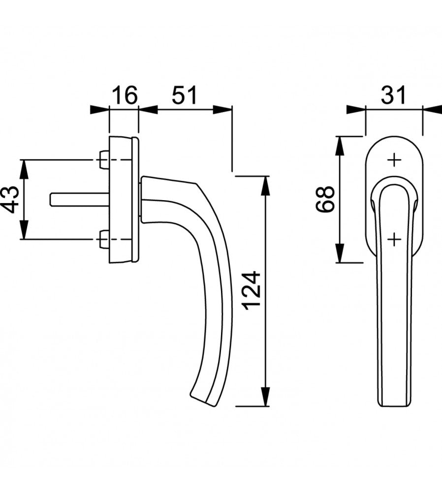 9467 - Maner geam termopan, Hoppe Flensburg, aluminiu, functie Secustik, patrat variabi