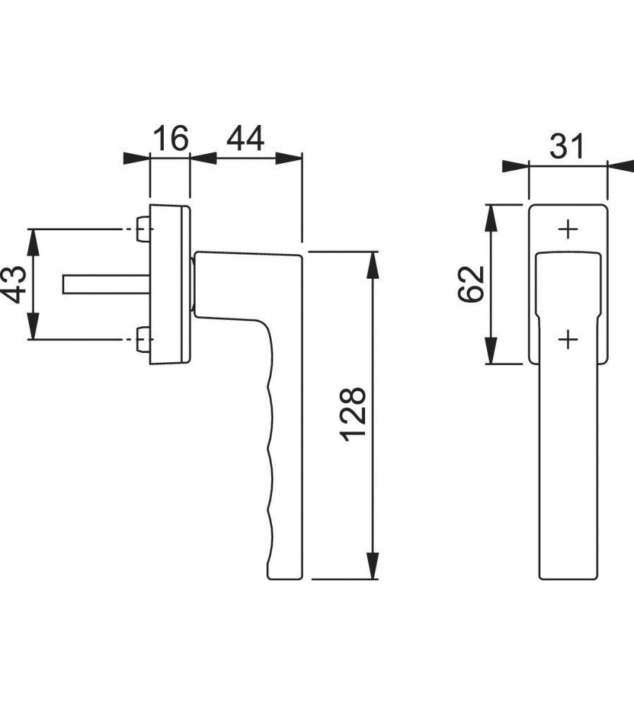 8207 - Maner geam termopan, Hoppe Toulon, aluminiu, functie Secustik, patrat variabil 7