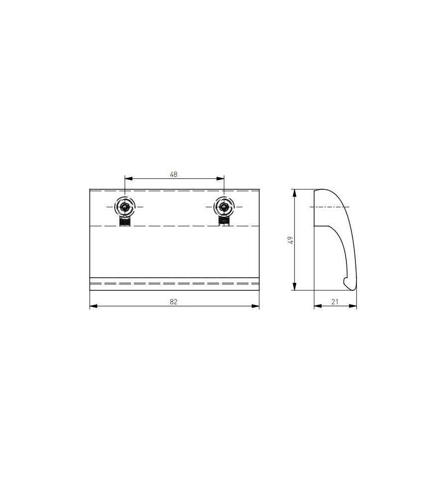 8092 - Maner usa de balcon tip scoica, tragator, De Luxe, din inox, culoare gri
