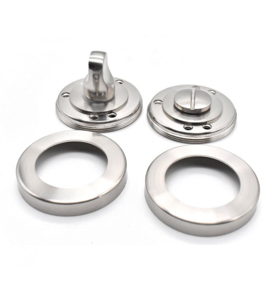 12597 - Set rozete din aluminiu Yale, pentru baie, diametru 54 mm, finisaj nichel satina
