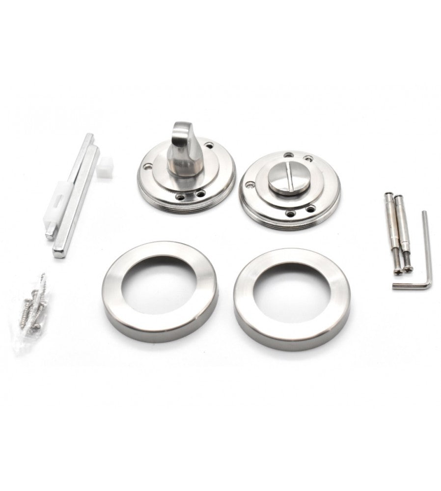 12597 - Set rozete din aluminiu Yale, pentru baie, diametru 54 mm, finisaj nichel satina