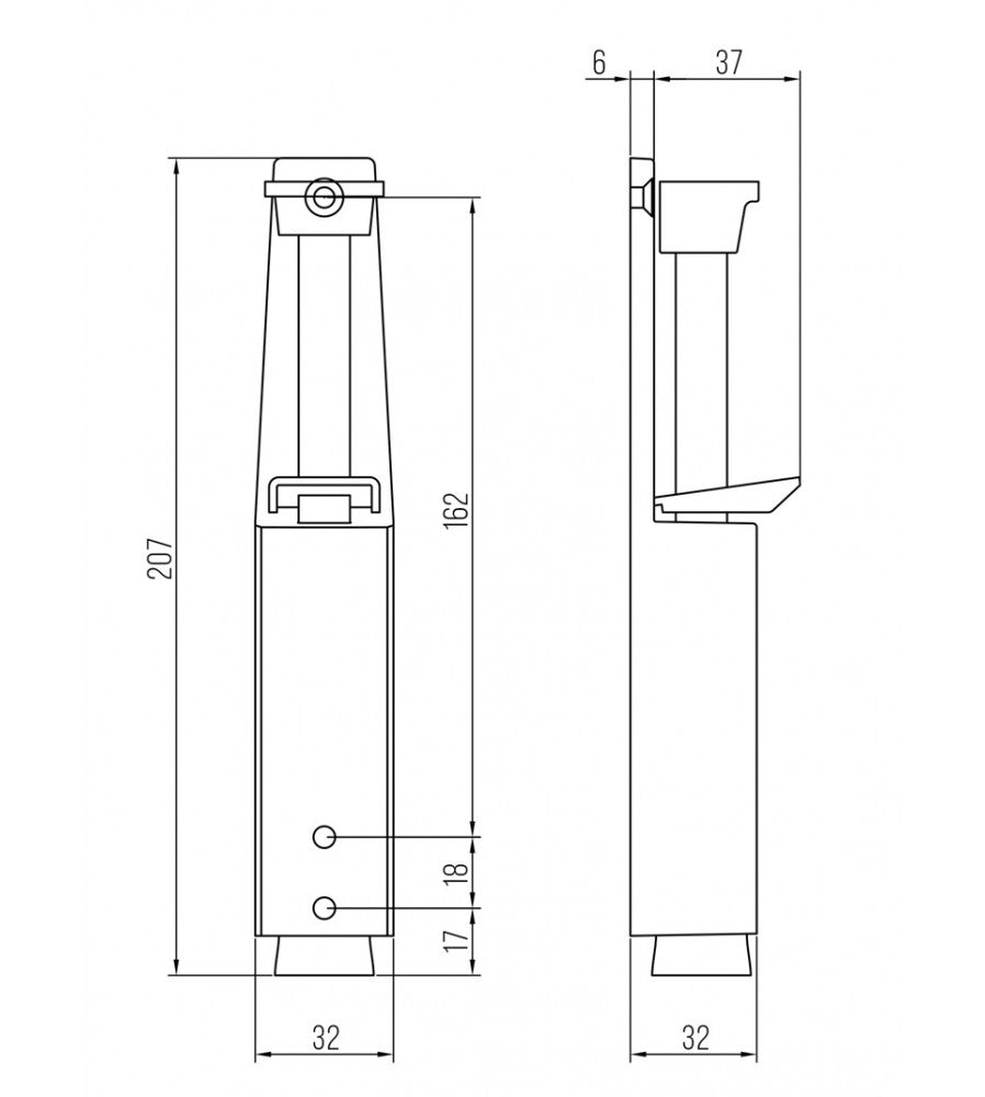 12901 - Opritor usa cu arc blaugelb HUB 60 207x32x37mm culoare alb
