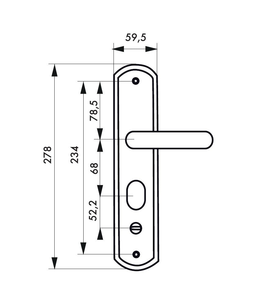 12982 - Maner pentru usa metalica, Thirard, pentru broasca incastrata dreapta, cu sild s