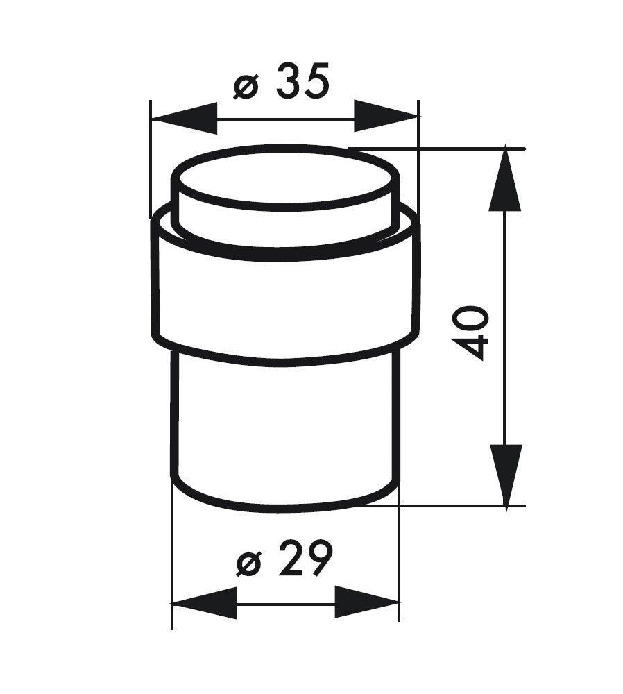 13000 - Opritor usa Thirard din aluminiu cu tampon de cauciuc, diametru 35 mm, inaltime 