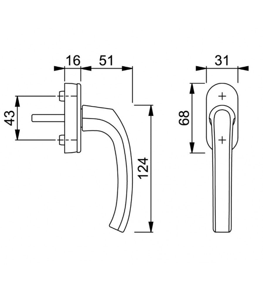13048 - Maner geam termopan, Hoppe Flensburg, aluminiu, functie Secustik, patrat variabi