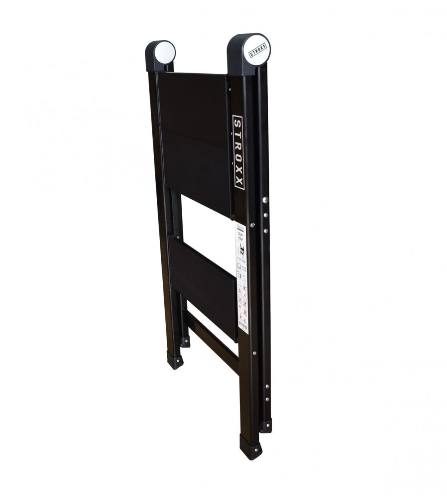 13668 - Scara pliabila din aluminiu STROXX cu doua trepte neagra
