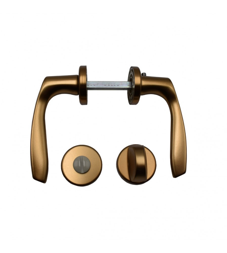 5068 - Maner usa interior, Hoppe Milano, cu rozeta pentru WC, material aluminiu, culoar