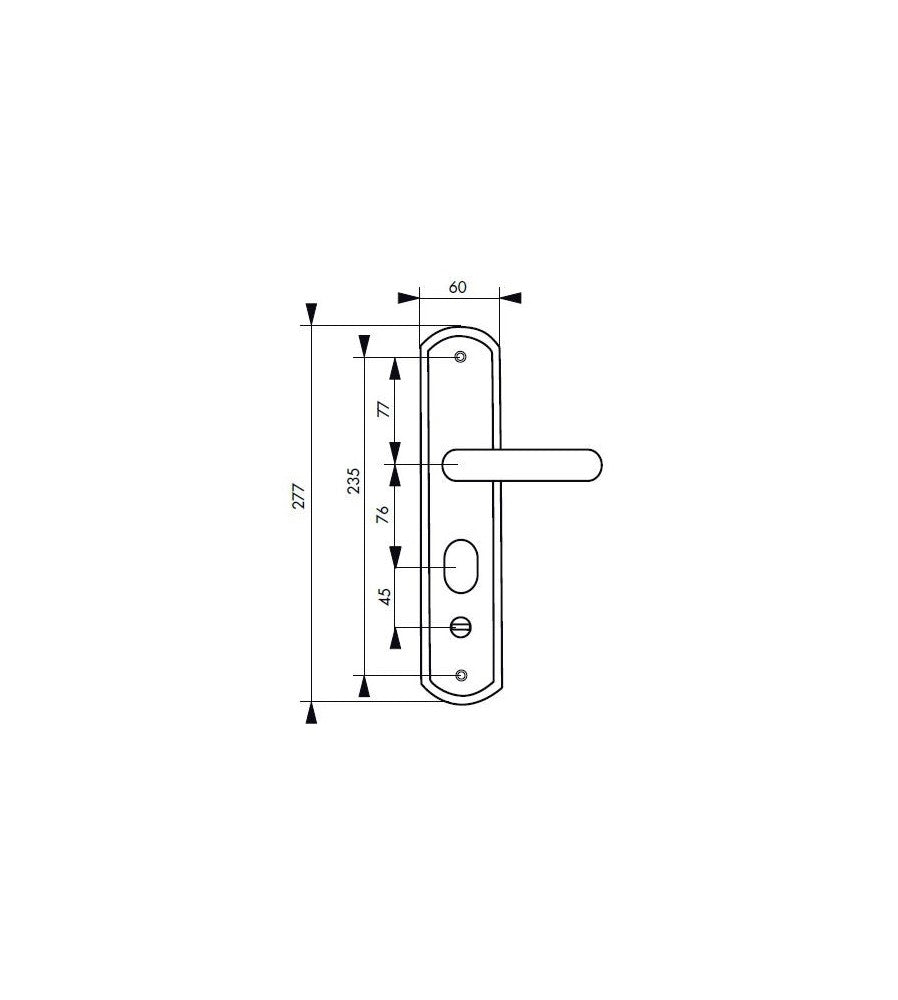 13893 - Maner pentru usa metalica, Thirard, pentru broasca incastrata dreapta, cu sild s
