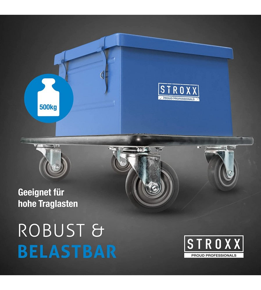 13320 - Platforma de transport cu roti STROXX, dimensiune 600 x 400 mm, cu 4 roti direct