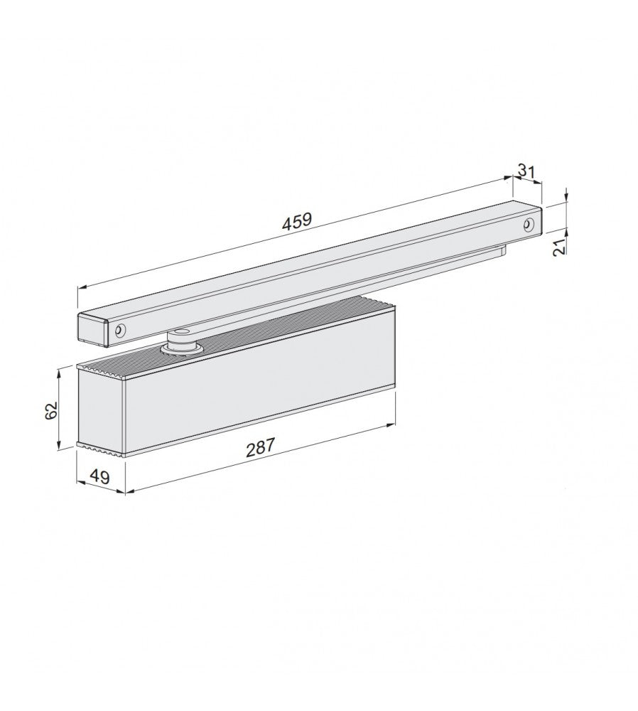 10297 - Amortizor usa hidraulic, cu sina culisanta, Eco Schulte TS 41 GS, sina tip B, gr