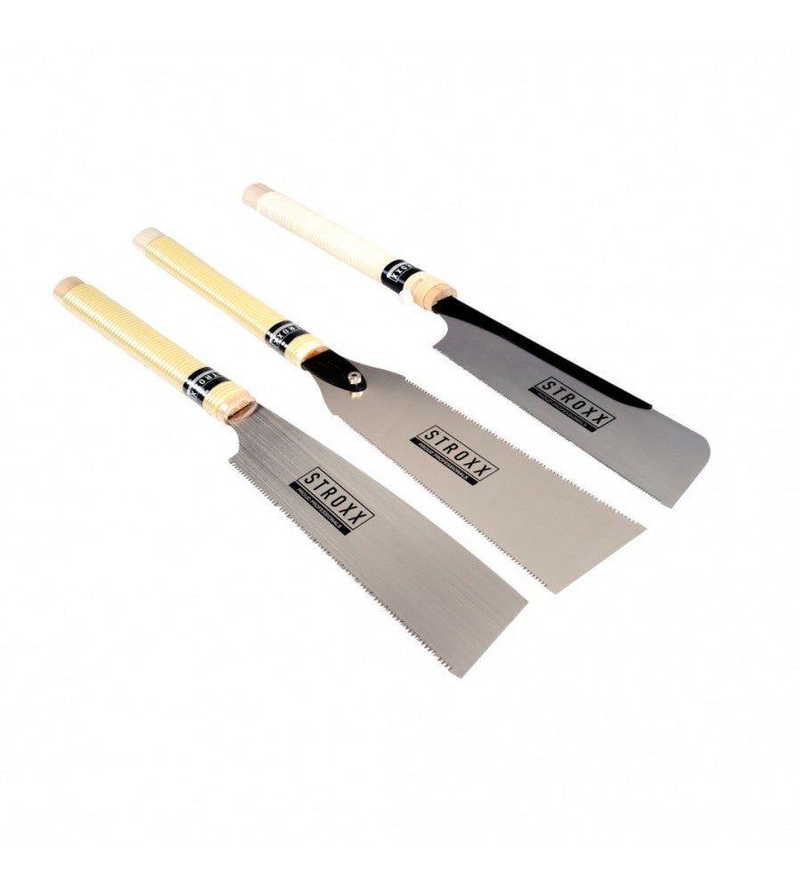 15028 - Set 3 fierastraie japoneze STROXX tip DOZUKI, KATABA, RYOBA pentru taieri fine, 