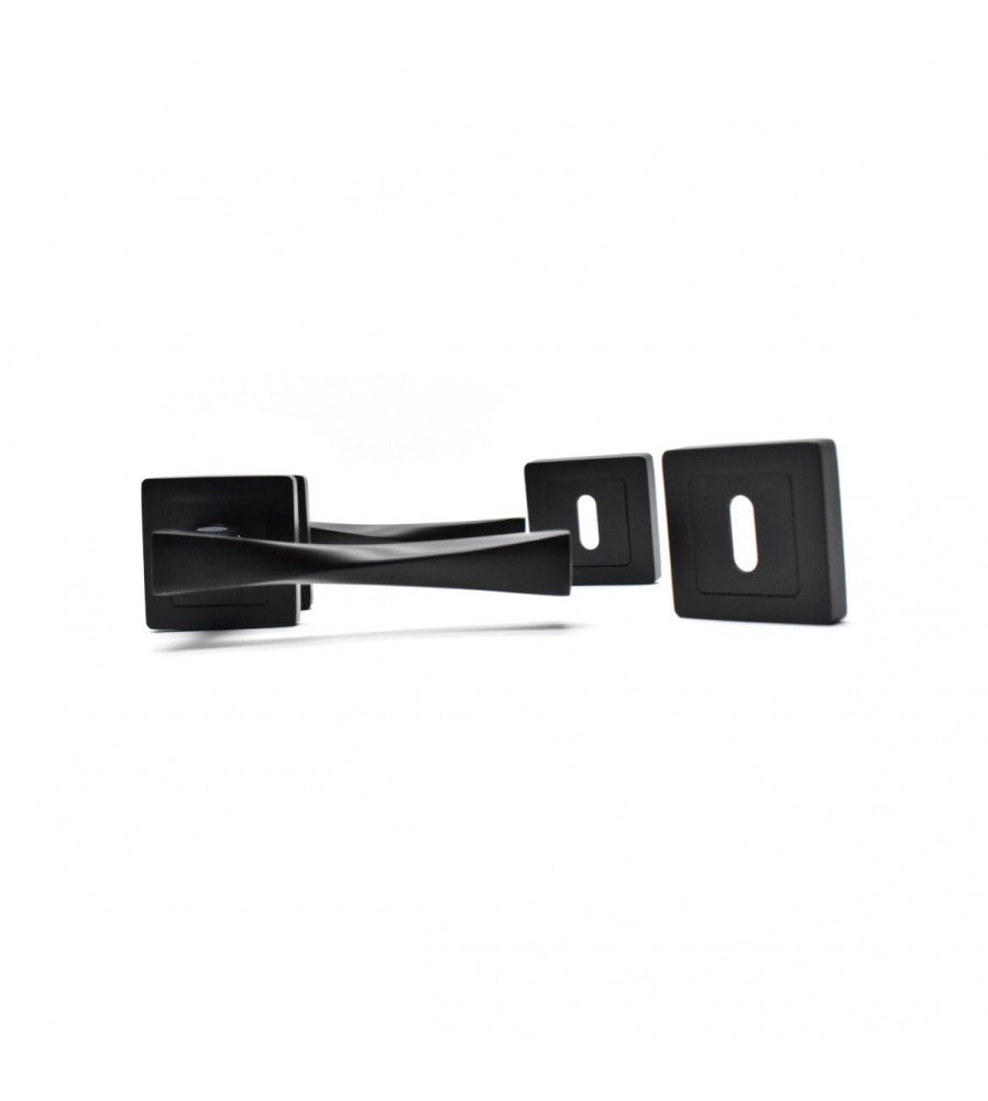 12602 - Maner usa interior cu rozeta patrata pentru cheie Yale Verona, aluminiu, negru m