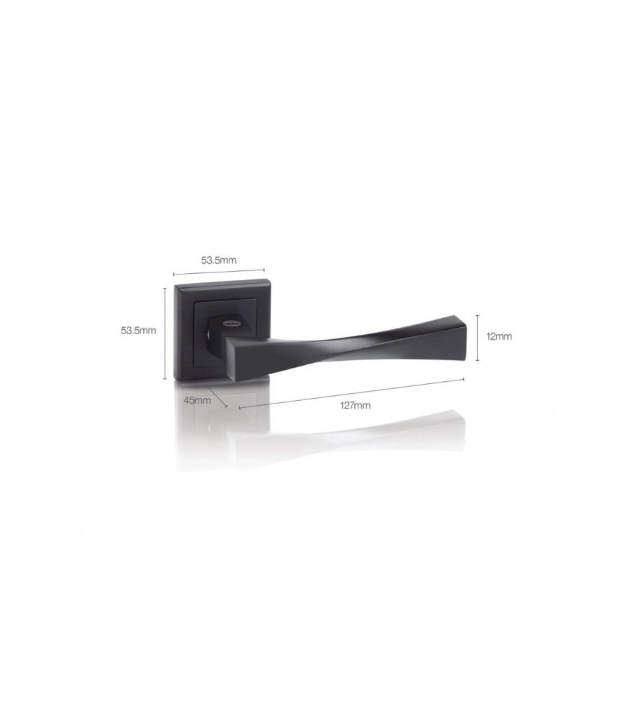 12602 - Maner usa interior cu rozeta patrata pentru cheie Yale Verona, aluminiu, negru m